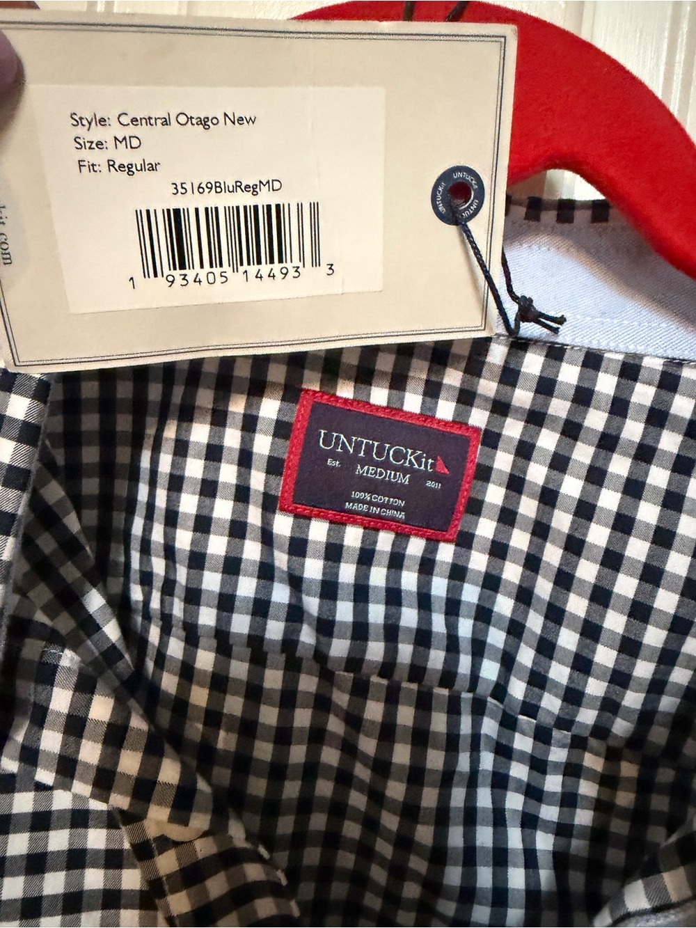 UNTUCKit Black & White Gingham Button-Down Shirt